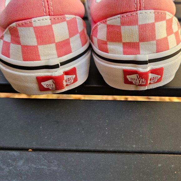 White and Pink Checkered Vans womens sz 7.5 mens sz 6 - Picture 4 of 5